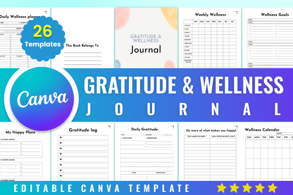 Download Editable Gratitude &amp; Wellness Journal - Editable Collection