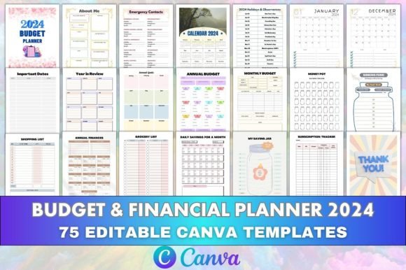 Download Editable Budget &amp; Financial Planner 2024 - Editable Collection