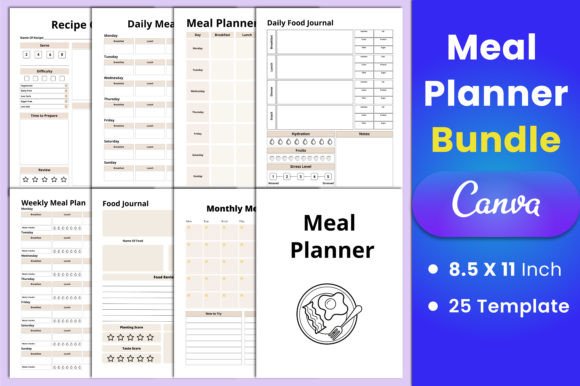 Download Editable Meal Planner Bundle Canva - Editable Collection