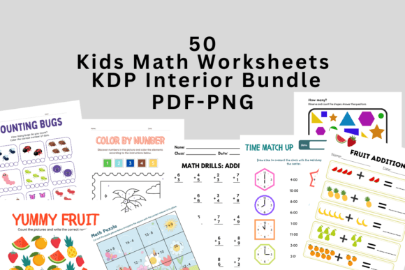 Download Kids Math Worksheets KDP Interior Bundle - Bundle Collection