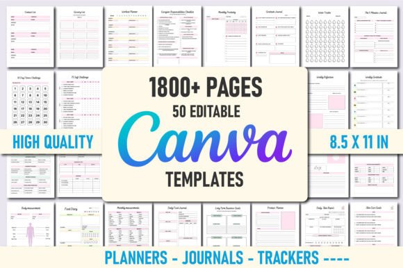 Download 50 Editable Canva Planners Template - Editable Collection