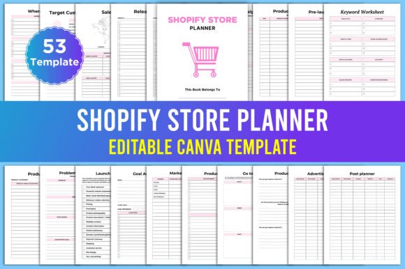 Download Editable Shopify Store Planner Canva - Editable Collection