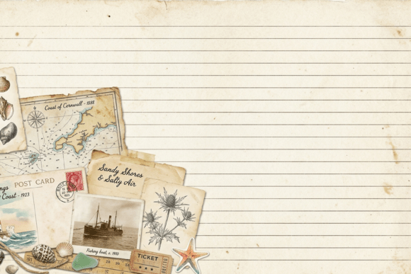 Download Vintage Floral Lined Journal Page - Lined journal Collection