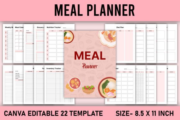 Download Editable Meal Planner Canva Template - Editable Collection