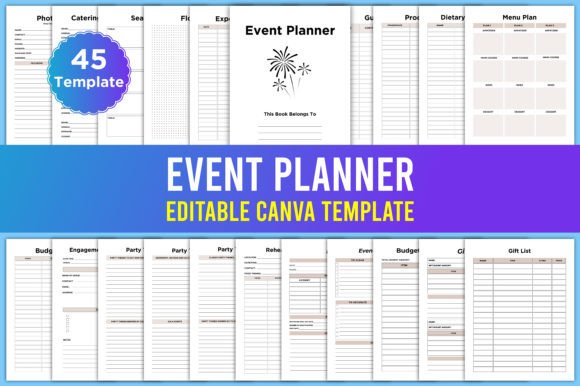 Download Editable Event Planner Canva Interior - Editable Collection