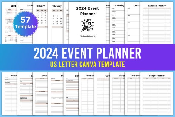 Download Editable 2024 Event Planner KDP Canva - Editable Collection