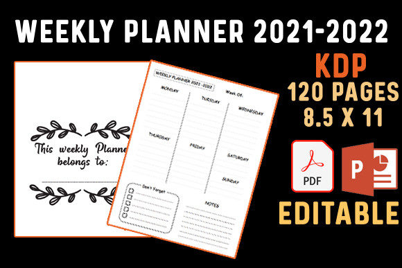 Download Weekly Planner 2021 2022 KDP - 2021 2022 Collection
