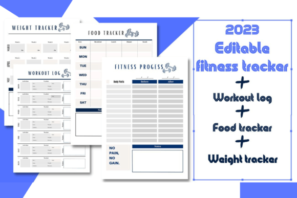 Download Editable Fitness Workout Log Book 2023 - Editable Collection