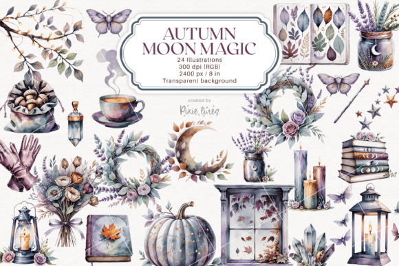 Download Autumn Moon Magic, Mystical Fall Element - Premium Resources