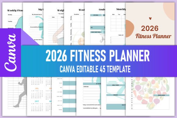 Download Editable 2026 Fitness Planner - Editable Collection