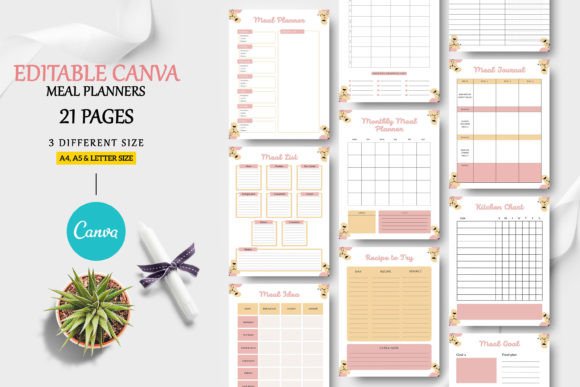 Download Editable Canva Meal Planner Templates - Editable Collection
