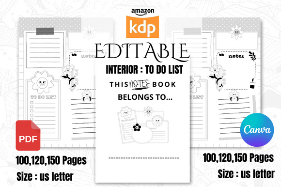 Download Cute to Do List Interior for Amazon KDP - Amazon kdp Collection