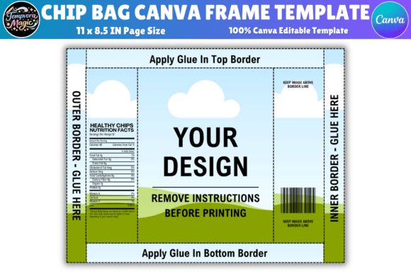 Download Chip Bag Canva Frame Editable Template - Editable Collection