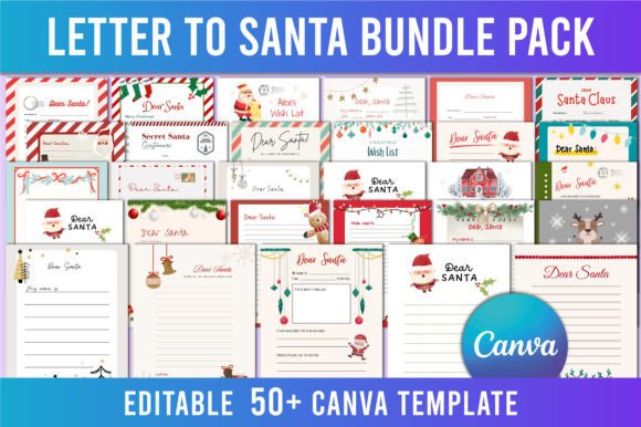 Download Editable 50+ Letter to Santa Bundle Pack - Editable Collection