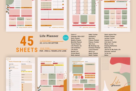 Download Editable Canva Life Planner Bundle Pack - Editable Collection