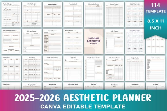 Download Editable 2025-2026 Aesthetic Planner - Editable Collection