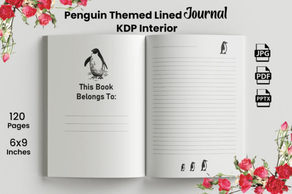 Download Penguin Themed Lined Journal - Lined journal Collection