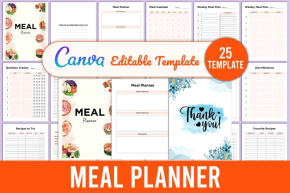 Download Editable Meal Planner Canva Template - Editable Collection
