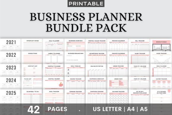 Download Printable Business Planner Bundle Pack - Bundle Collection