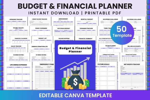 Download Editable Budget &amp; Financial Planner KDP - Editable Collection