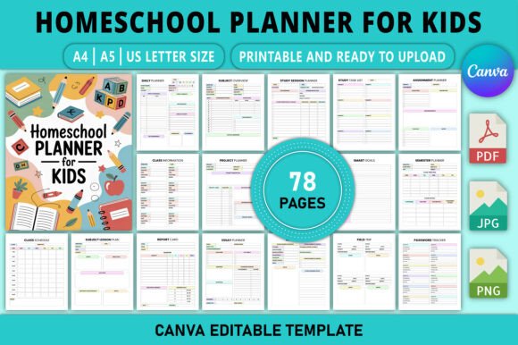 Download Editable Homeschool Planner for Kids - Editable Collection