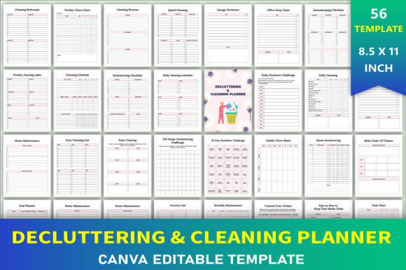 Download Editable Decluttering &amp; Cleaning Planner - Editable Collection