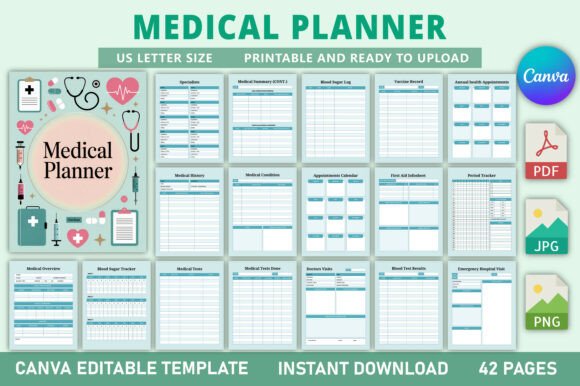 Download Editable Medical Planner KDP Interior - Editable Collection