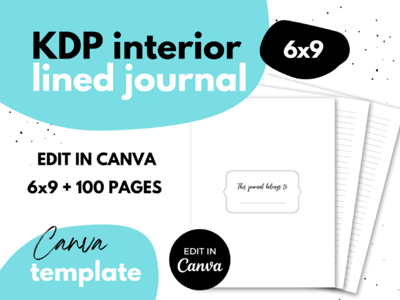 Download KDP Lined Journal ⋆ Canva Template ⋆ 6x9 - Lined journal Collection